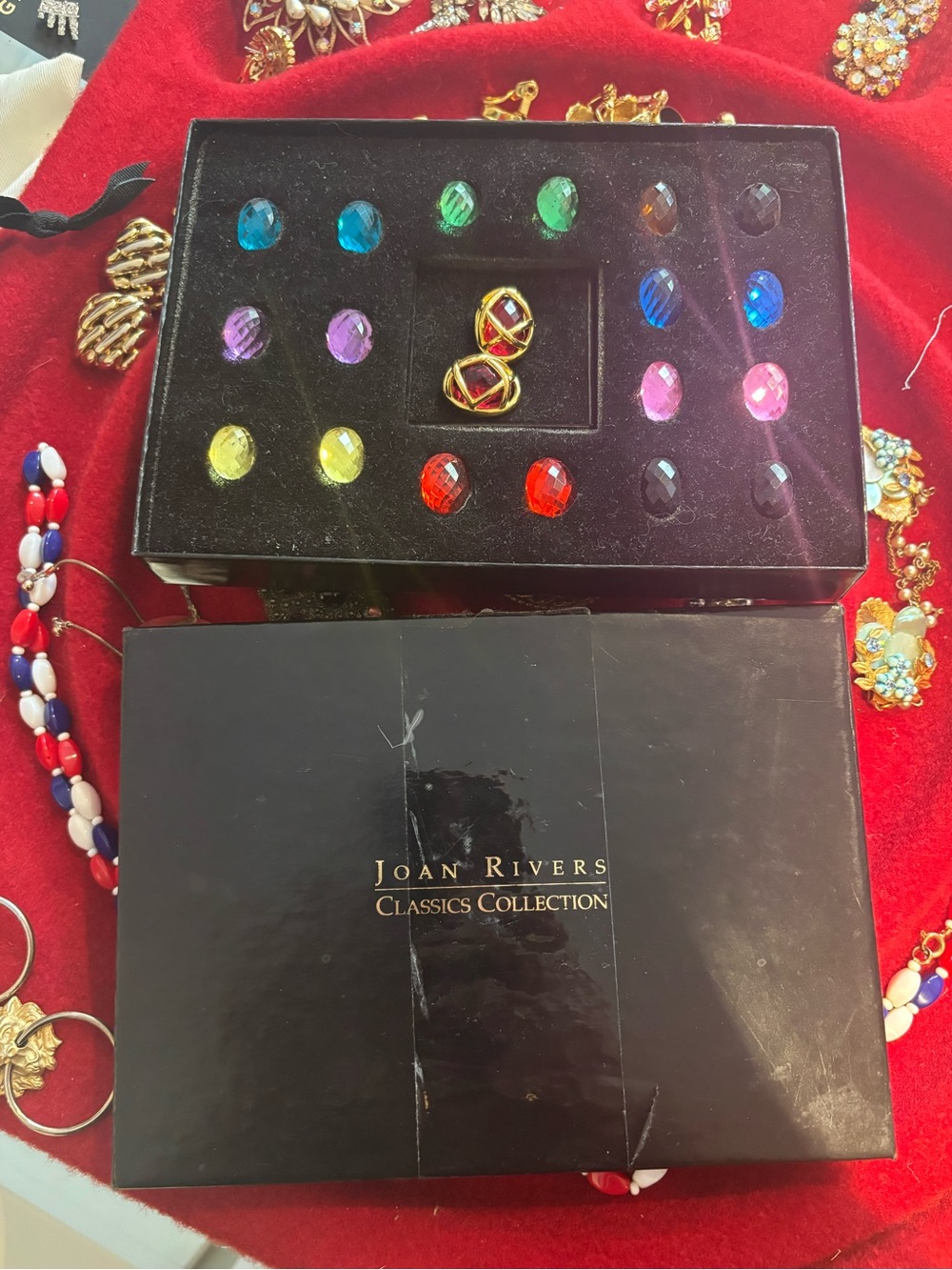 Joan Rivers Multicolor Interchangeable Crystal Ring Set